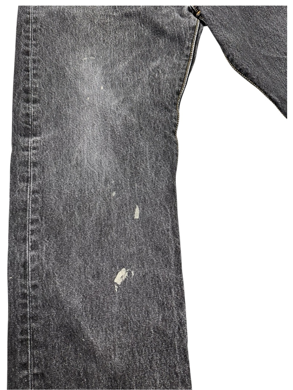 Levis 501 Distressed Men’s Jeans 36x32 Black Button Fly Straight Leg Grunge - Picture 7 of 9